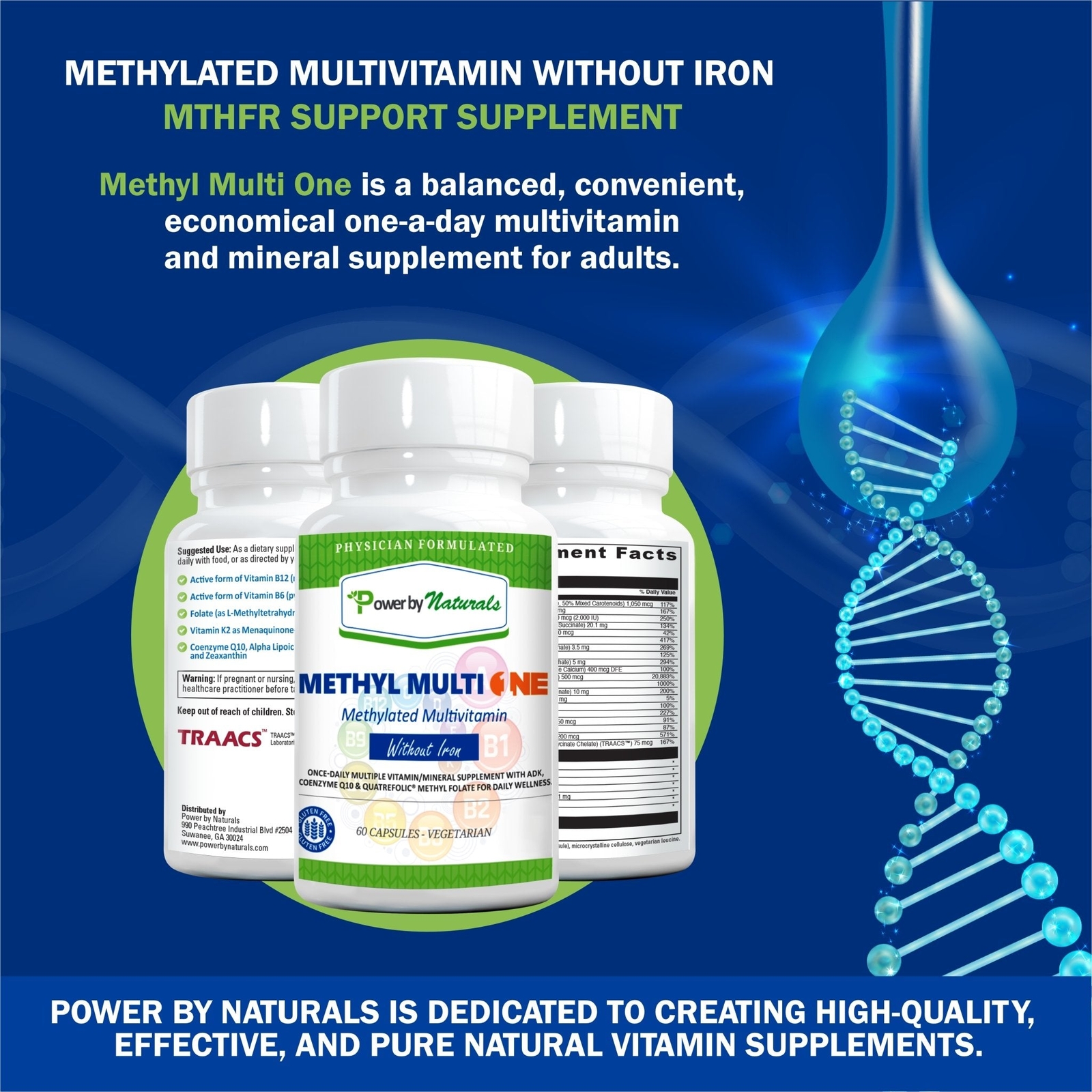Multi One Methylated Multivitamin for Men and Women | MTHFR Support Supplement