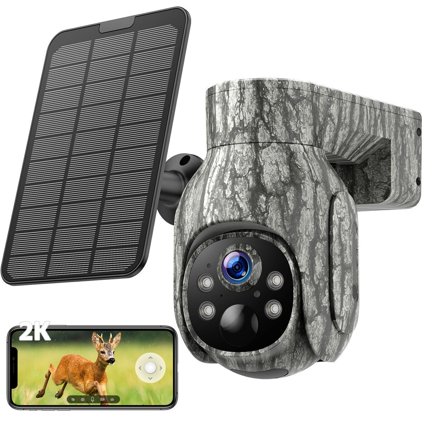 4G LTE Wildlife Camera Solar Battery Powered Security PTZ Camera With SIM Card