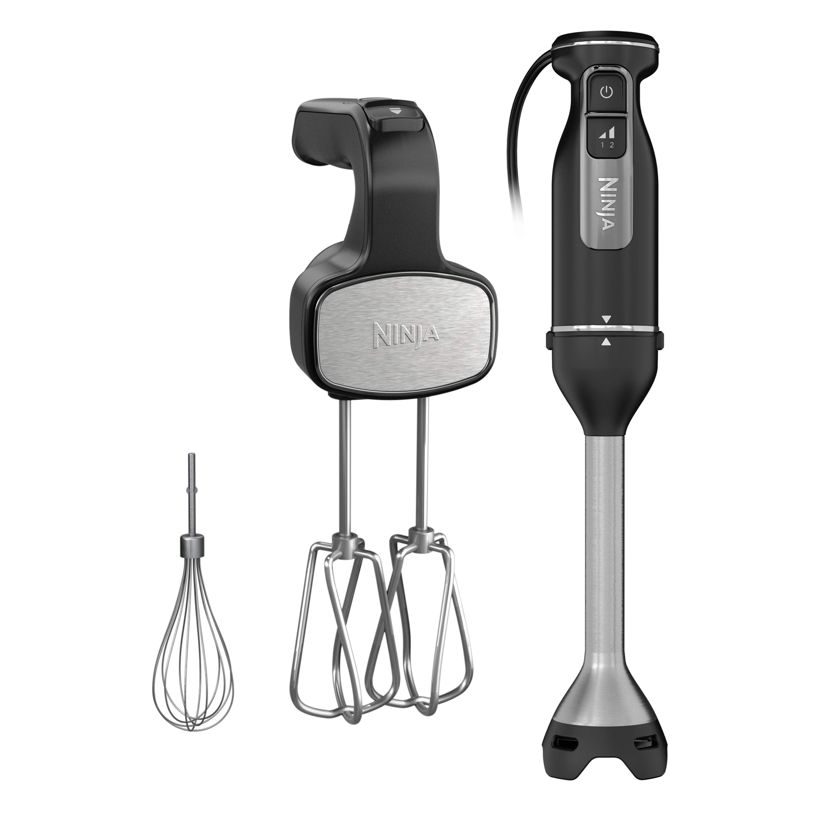 Ninja Foodi Power Mixer System, Black Hand Blender and Hand Mixer Combo . Y9