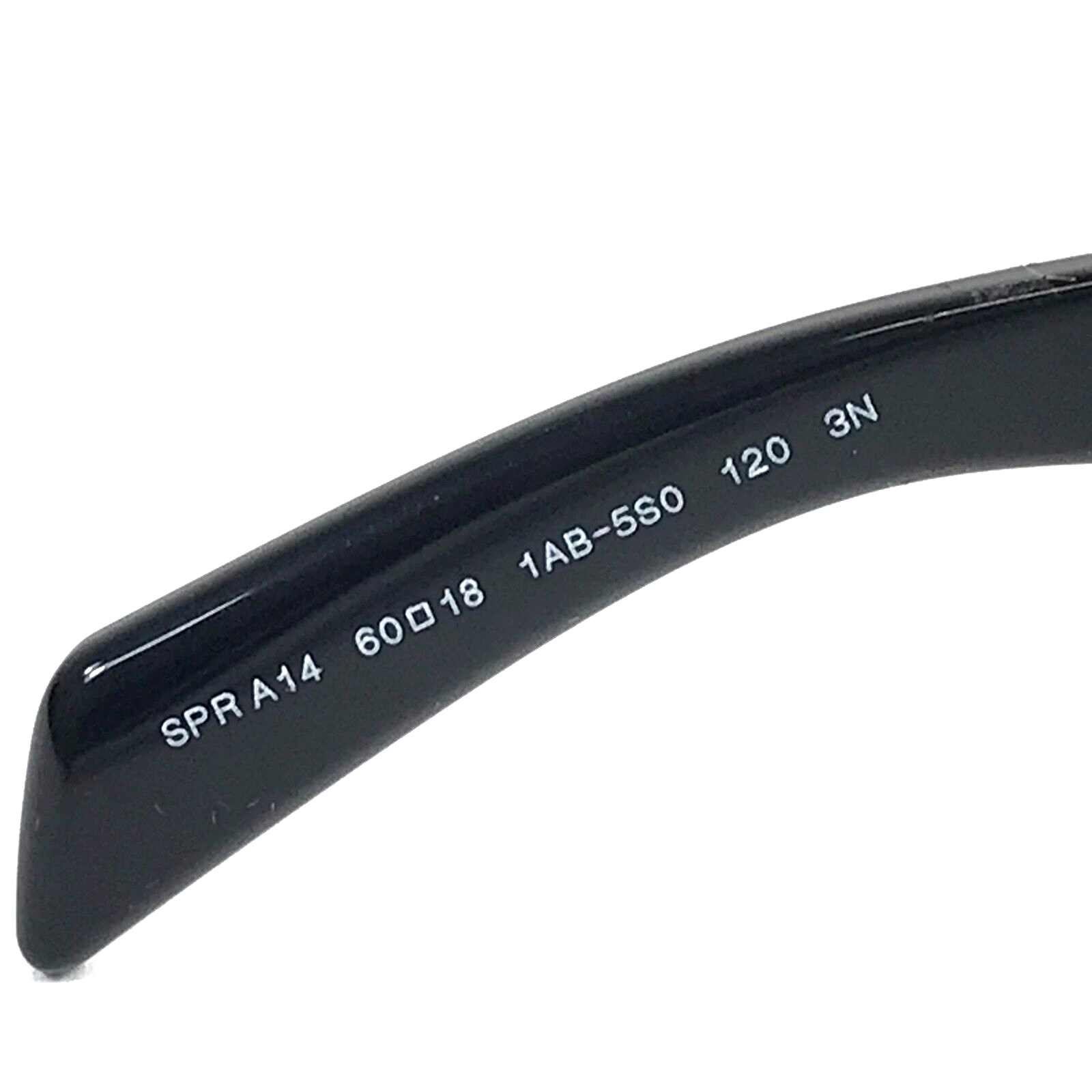 Pre-owned Prada Sunglasses Spra14 1ab-5s0 Polished Black Wrap With Black Lenses 60-18-120