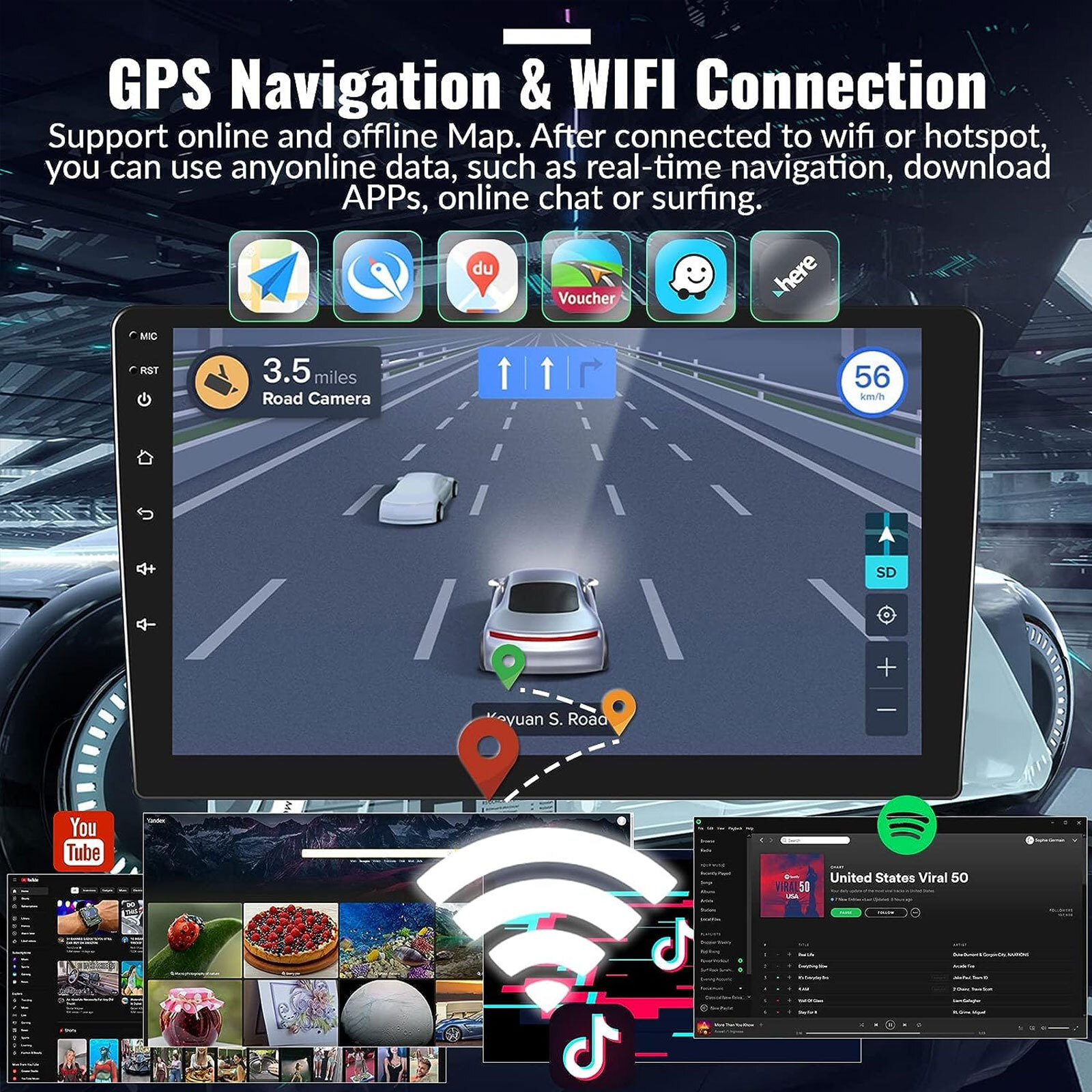 グランドチェロキー　2014-2019 Android ナビ13.3 インチ Android 13 For Jeep Grand Cherokee 2014-2022 Stereo Radio