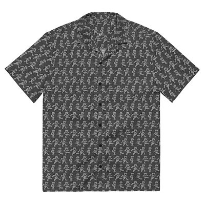 Dancing Bears on Bears Grateful Dead Unisex Button Shirt (Charcoal)