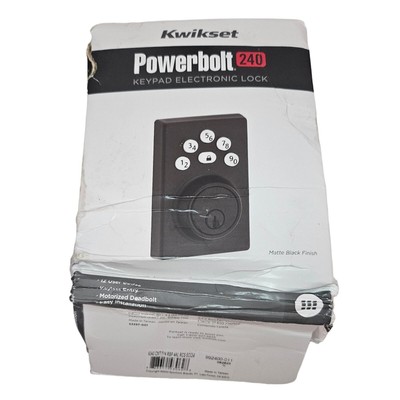 Kwikset Powerbolt 240 Contemporary Keypad Electronic Lock Matte Black NIB READ 
