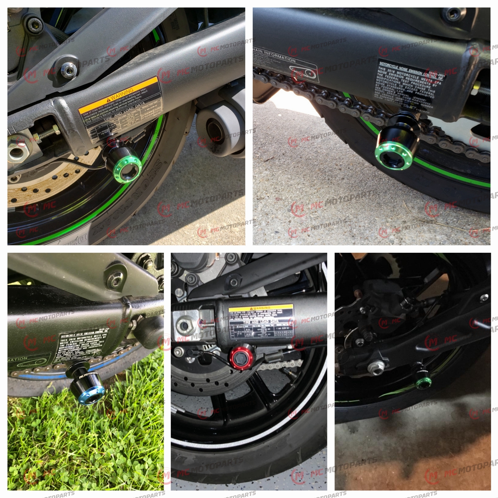 Black M8 Rear Swingarm Spools ATOM For Ninja ZX-25R 20 21 22