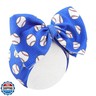 ONENINEDREAM 7'' Large Baseball Baby Girl Bows Soft Nylon High Stretchy Headbands for Girl Blue Tied Hairbands with Bows Hair Accessories for Infant Newborn