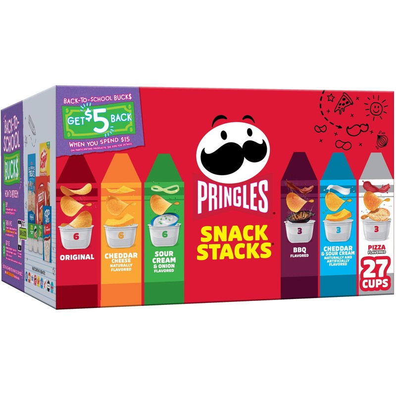 Snack Stacks Variety Pack Potato Crisps Chips, Lunch Snacks, 27 Count