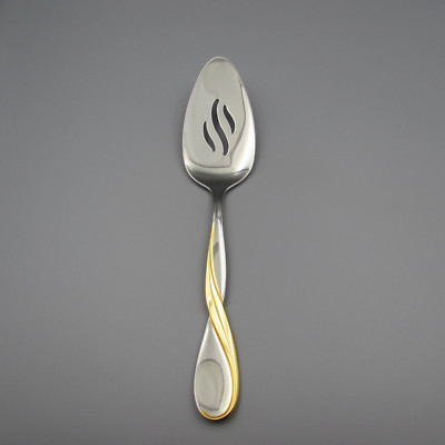 Oneida Stainless GOLDEN AQUARIUS Pierced Dessert Server NOS USA