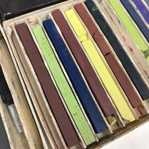 Nupastel Color Sticks Lot Of 2 Vintage Boxes Art Supplies Pastels Eberhard Faber
