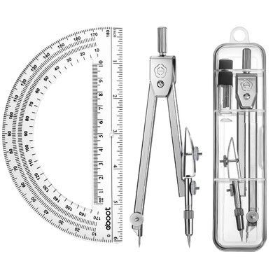 Student Protractor and Compass Set, Student Geometry Math Set, Compass for Geome