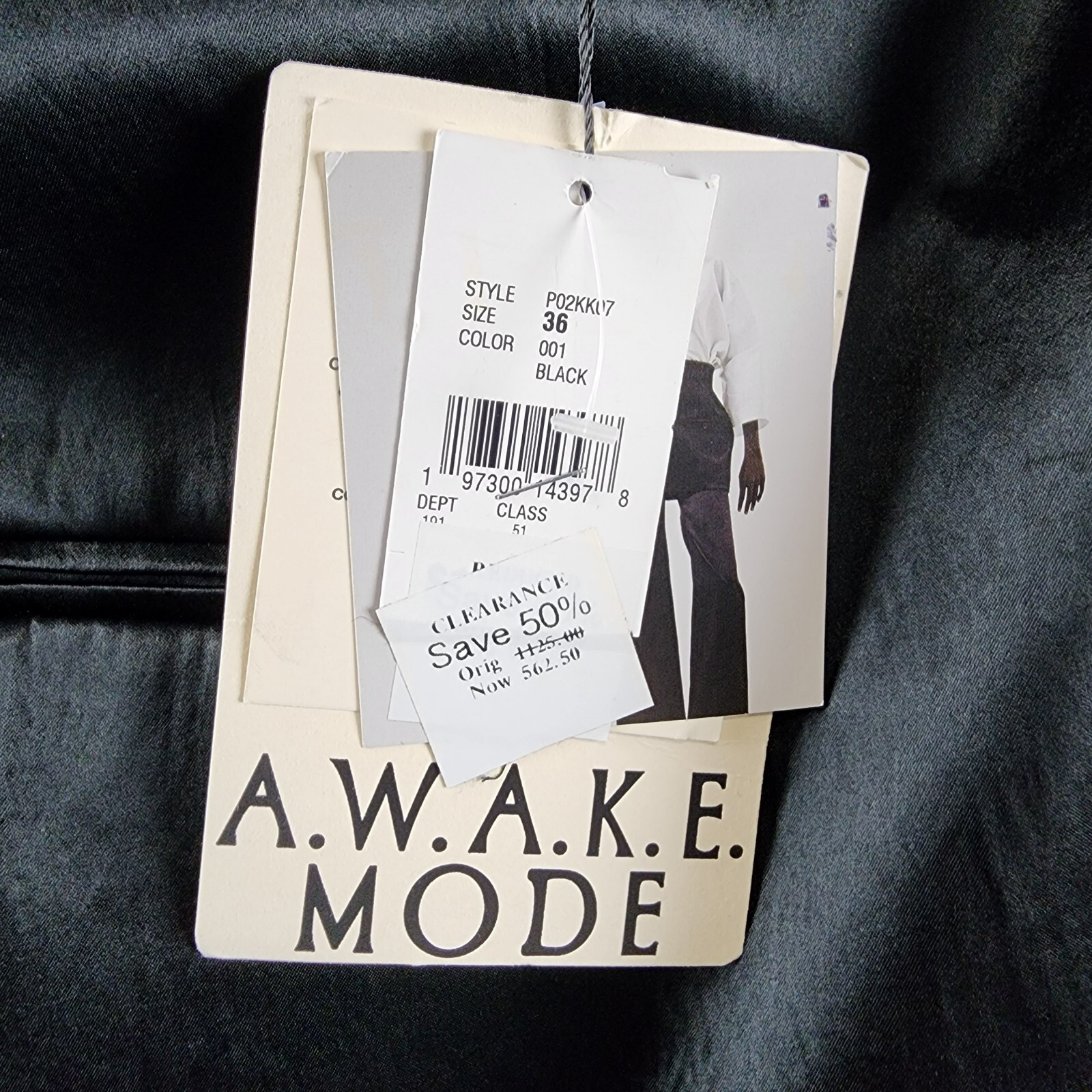 A.W.A.K.E. MODE Layered Skirt Pants Womens 36 Black Welt Pocket Back Zip Closure - Picture 14 of 18