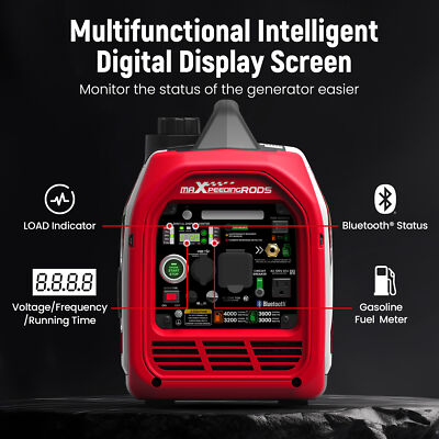 4000w Portable Dual Fuel Generator Inverter LPG/Gas Bluetooth Start Quiet
