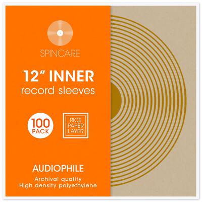 100x 12" Inch Anti Static Inner Vinyl LP Record Sleeves | SPINCARE AUDIOPHILE