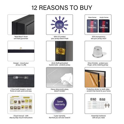 Wall Art Display 32" Jersey Cover Football Basketball Frame Lockable Box Rack