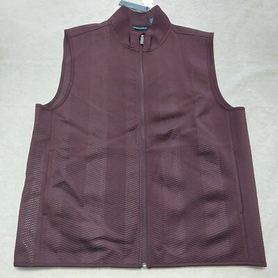 PERRY ELLIS Men's Vest Size XXL Purple Zip Up Quilted *NWT*