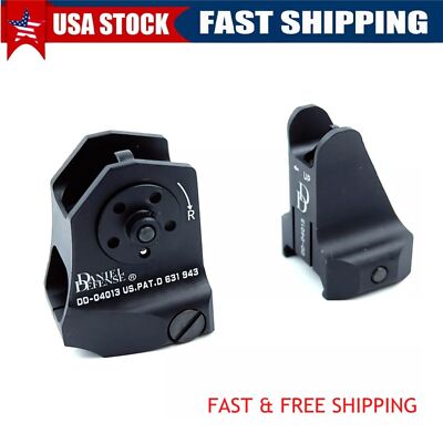 1 Flip-up Low Profile Metal Sight Folding Iron Mechanical Sight Front & Rear Set