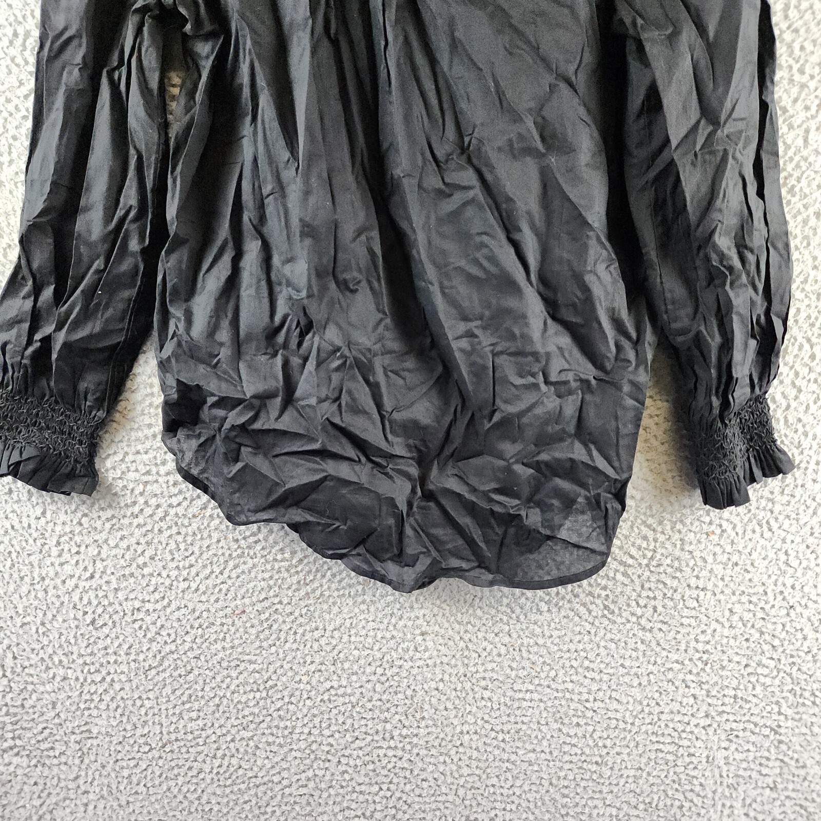 Tuckernuck The Teagan Popover Top Women's XS Black Rounded Hem Button Closure - Picture 11 of 13