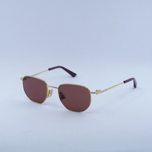 Pre-owned Bottega Veneta Bv1301s 003 Gold/brown 50-19-145 Sunglasses