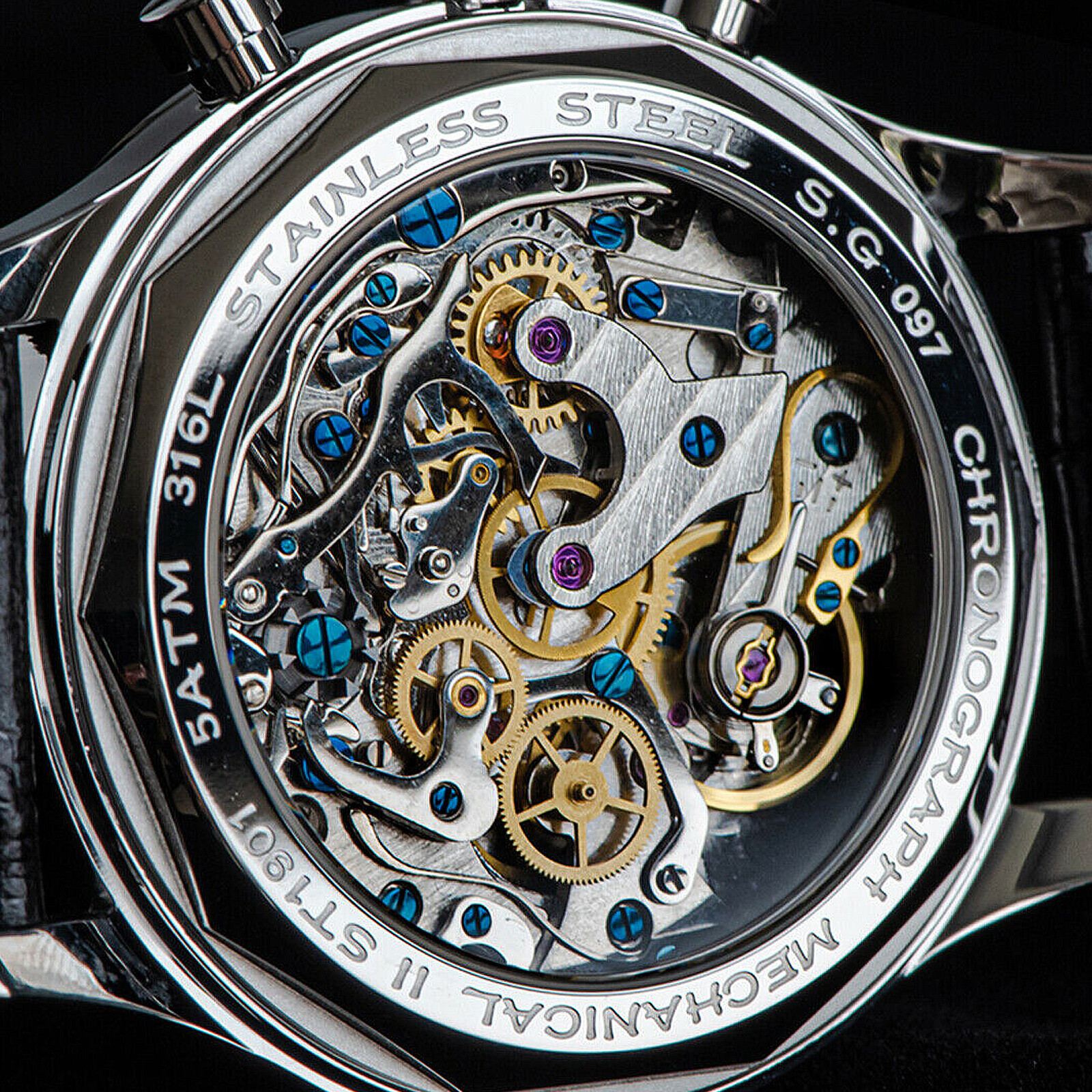 Pre-owned Sugess Chrono Walker Enamel Dial Chrono Mechanical Watch Seagull 1963 Suchp004s