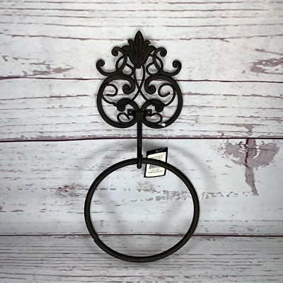 Metal Towel Ring Black 7''W Creative Co-op