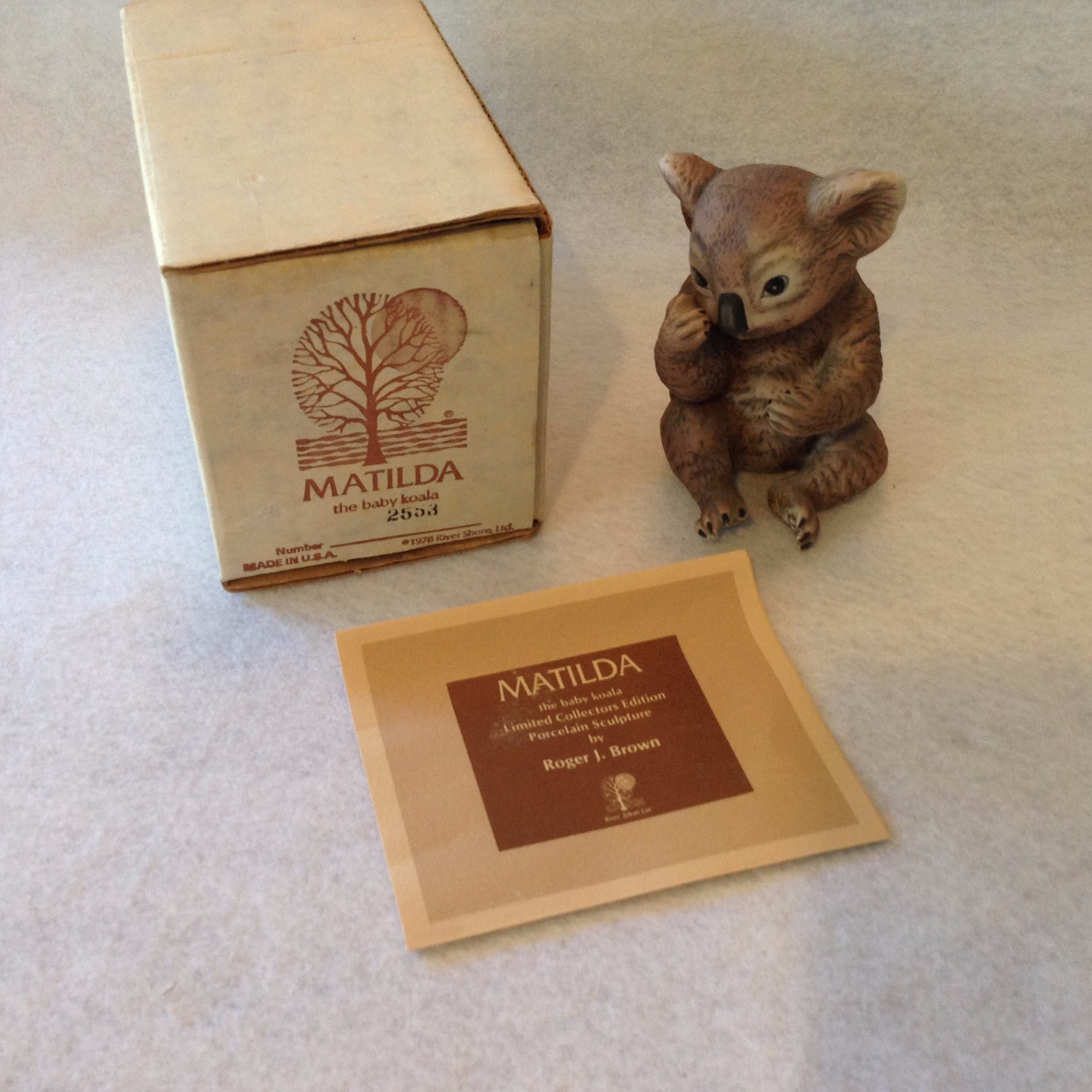 Roger J Brown Porcelain Sculpture Matilda The Baby Koala Limited Edition