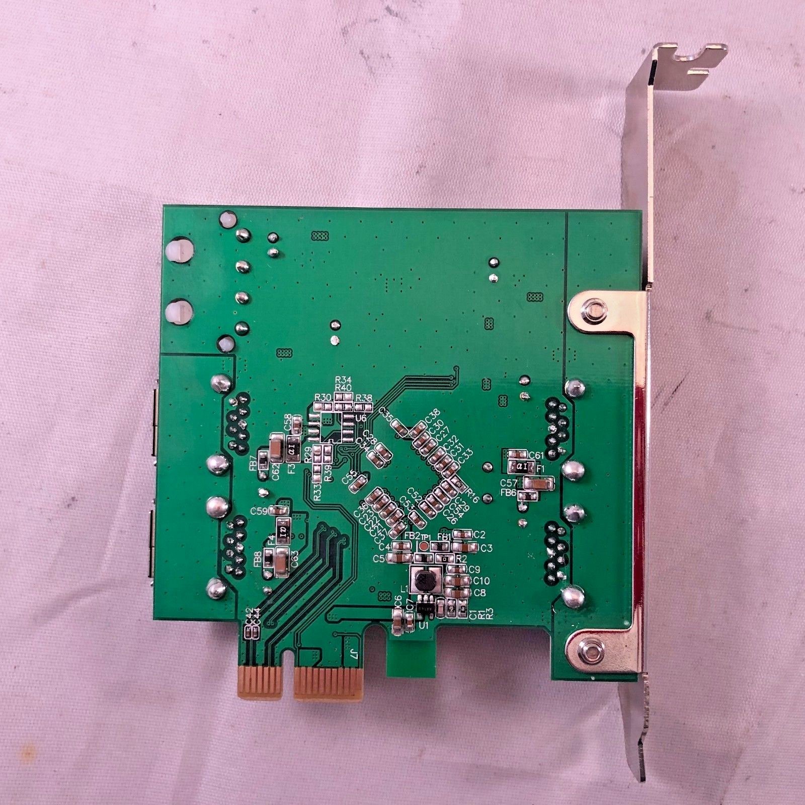 Super-Speed 4 Port USB 3.0  PCIe Express Expansion Card 2 front 2 rear inside