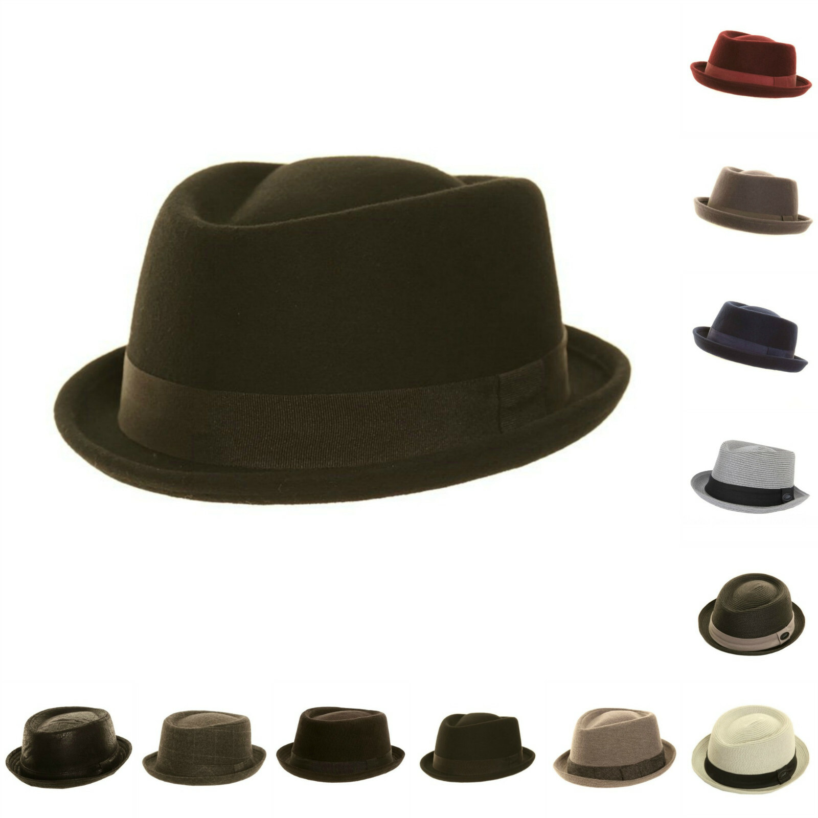 Pork Pie Hat Ska/Mod S/M/L Black/Brown/Grey Tweed NEW/BNWT