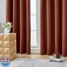 Aiyufeng Terracotta Blackout Curtains for Bedroom 96 Inches Long 2 Panels, Thermal Insulated, Energy Saving Living Room Window Treatment Curtains Blackout Drapes, W40 x L96 Inch, Terracotta
