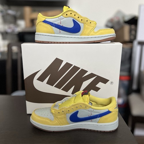 Pre-owned Nike Air Jordan 1 Low Women's Og Sp Travis Scott Canary Dz4137-700 Sz 5 In Yellow