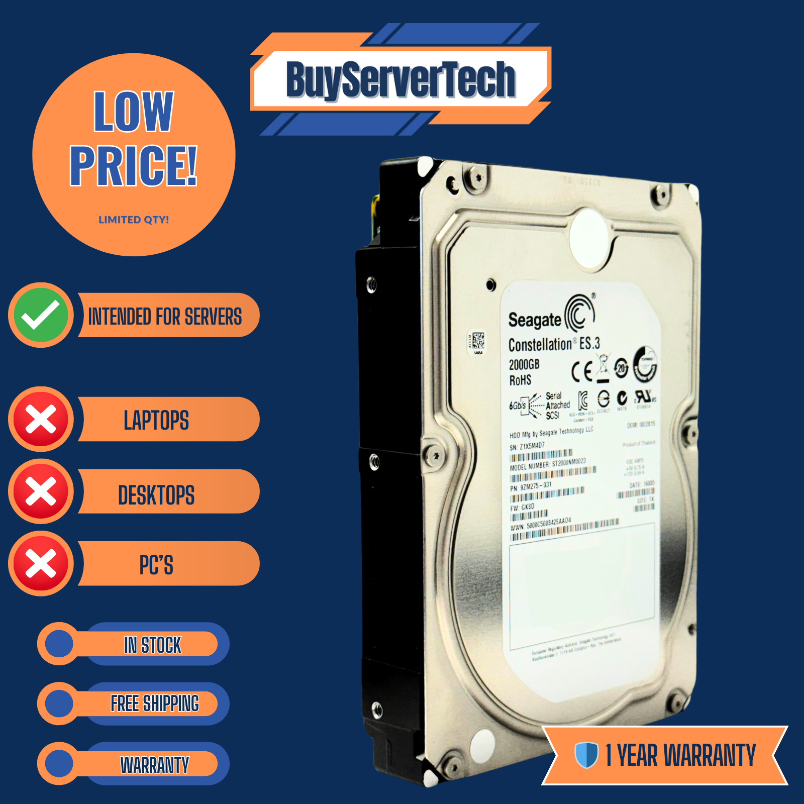 Toshiba Internal Hard Drive 7.2kRPM 8TB SATA III Hard Drive