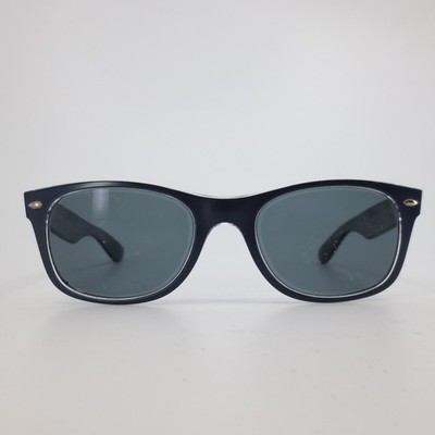 Ray-Ban RB2132 New Wayfarer Sunglasses Matte Blue Clear 6053/71 52mm Italy