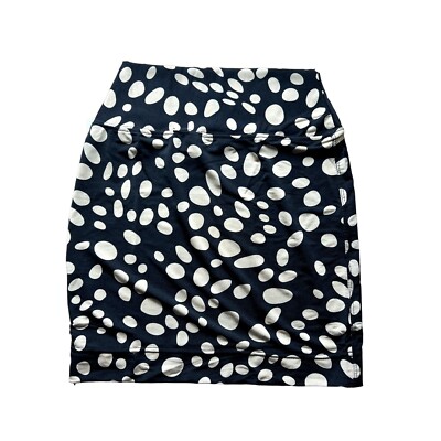 Shosho Leopard Animal Print Tan Polkadot & Black Bodycon Skirt