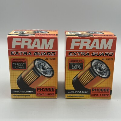 Fram PH3682 Extra Guard Oil Filters - Sure Grip - Lot of 2