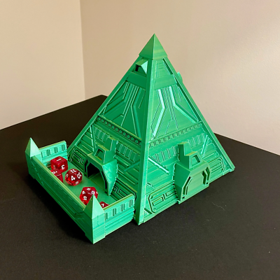 Alien Dice Tower / Pyramid Dice Tower - DND Dice Tower - Tabletop Gaming