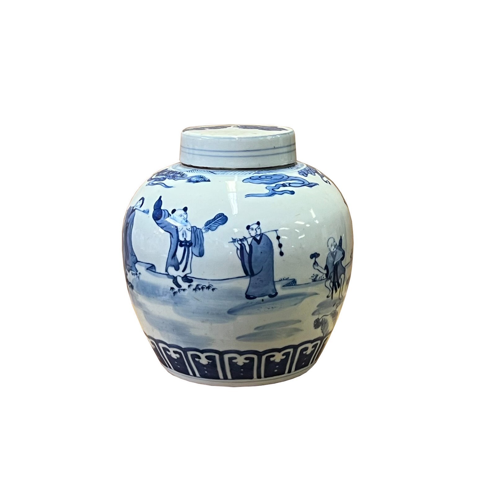 Chinese Hand-paint 8 Immortal Blue White Porcelain Ginger Jar ws2823S Chinese Hand-paint 8 Immortal Blue White Porcelain Ginger Jar ws2823S