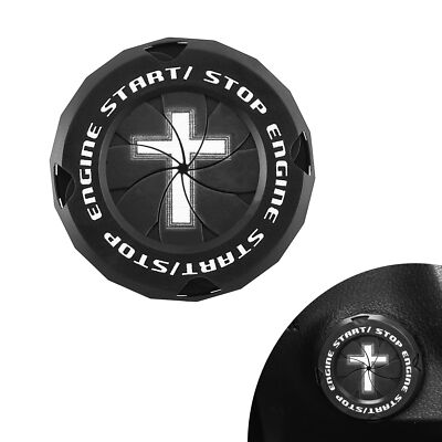 Rotary Push to Start Button Cover, Cross Car Engine Start Stop Button Protect...
