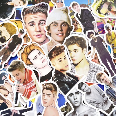 50 Pcs Justin Bieber Singer Stickers for Laptop Mug Journal Decals Phone R10S
