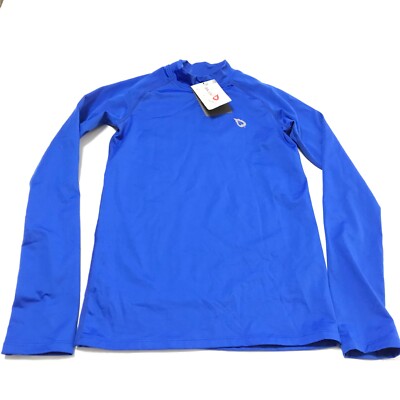BALEAF Girls L Mock neck Shirt Active Performance Blue  Long Sleeve Fleece Lined
