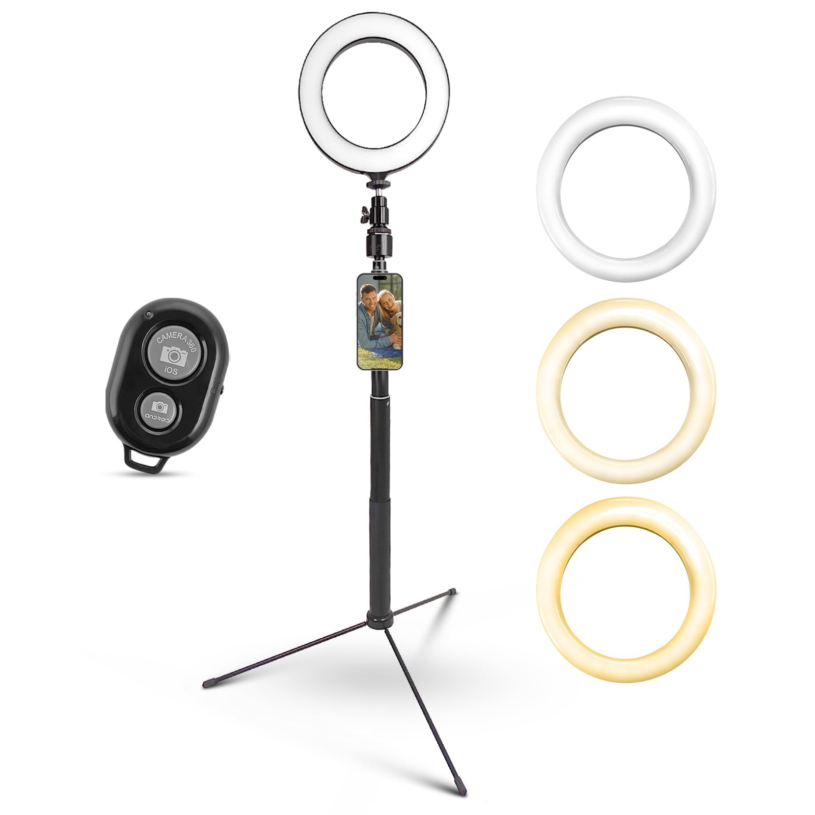 iDance LED Ring Light with Cell Phone Holder, 6