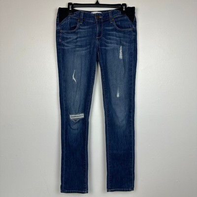 Paige Womens Jimmy Jimmy Skinny Mid Rise Medium Wash Blue Denim Jeans 25 ALTERED