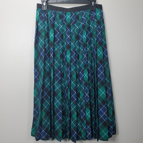 【U LAN】Low Pleats Checkered Skirt Amazon.com: Lands' End Uniform Plaid Pleated Skirt Below The