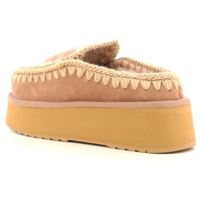 Pre-owned Mou A24us Women's Slipper Mu.fw681004a Clog Eskimo Platform In Beige