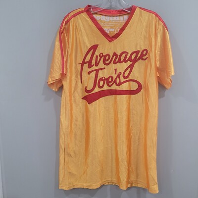 Dodgeball Average Joe's Movie Yellow Red Costume T-Shirt Jersey Top Men's L