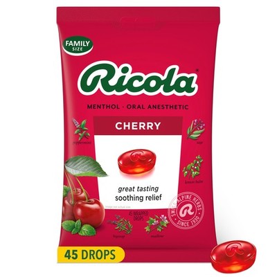 45-Pack Cherry Daily Drops Red Throat 45 Count Delicious Throat Refreshment