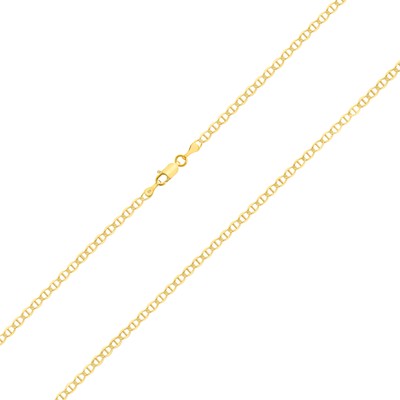 Pre-owned Nuragold 10k Yellow Gold Solid Womens 3mm Mariner Anchor Flat Link Chain Necklace 18"