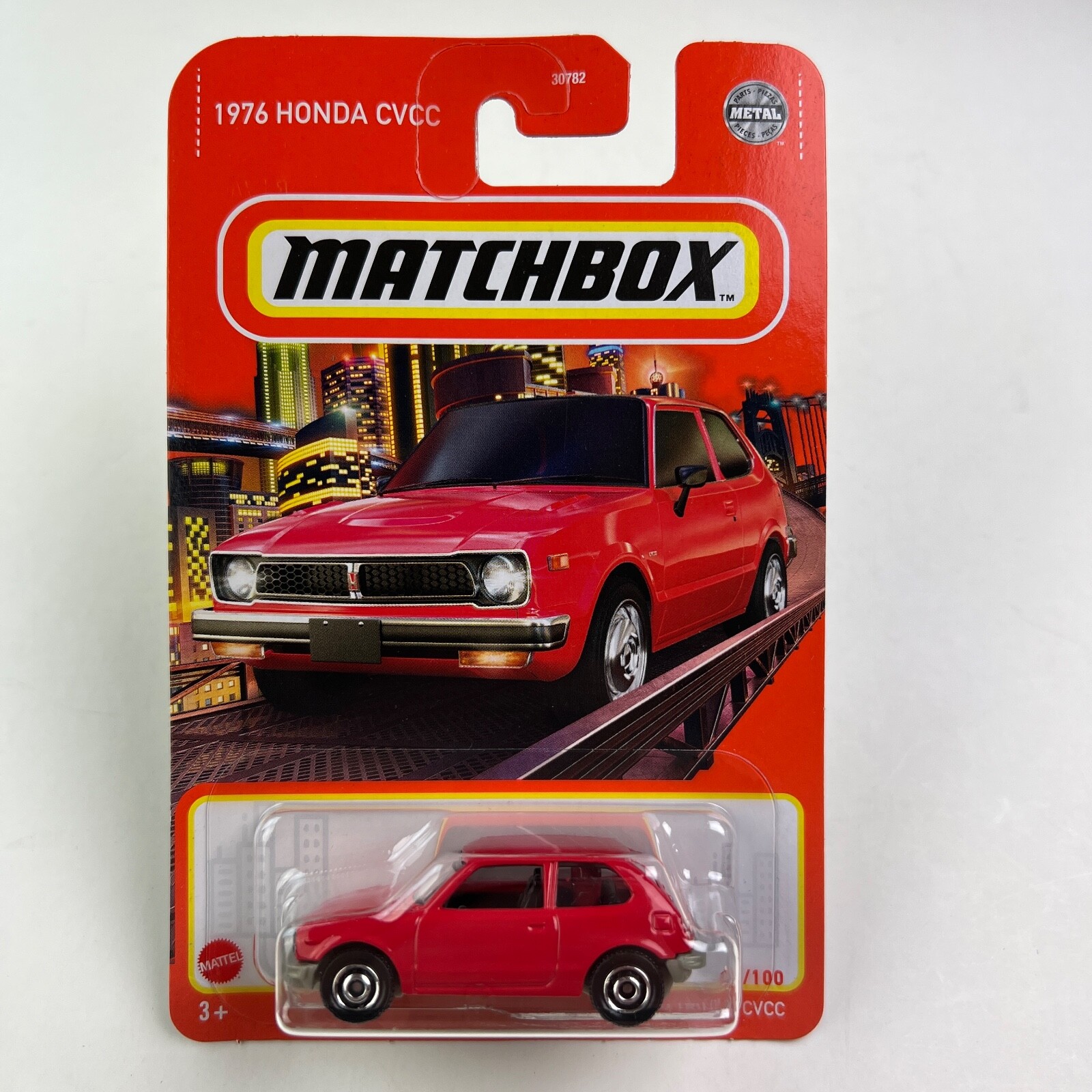 ミニカー MATCHBOX 1976 HONDA CVCC Matchbox 1976 Honda CvCC 21/100 Red #21 2022 1:64 Scale