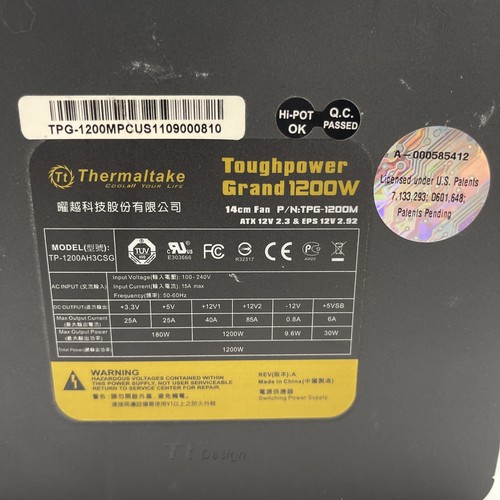 【美中古】Thermaltake Toughpower RGB 1200W Toughpower Grand RGB 1200W Platinum – Thermaltake USA