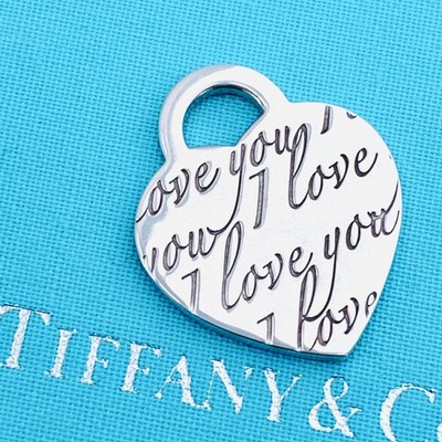 Tiffany & Co. Notes I Love You Heart Pendentif Top Serling Silver 925