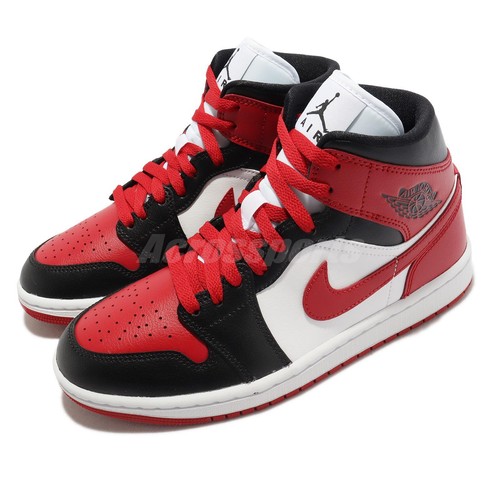 

Nike Wmns Air Jordan 1 Mid Alternate Bred Toe женские унисекс AJ1 повседневные BQ6472-079, Черный, Wmns Air Jordan 1 Mid