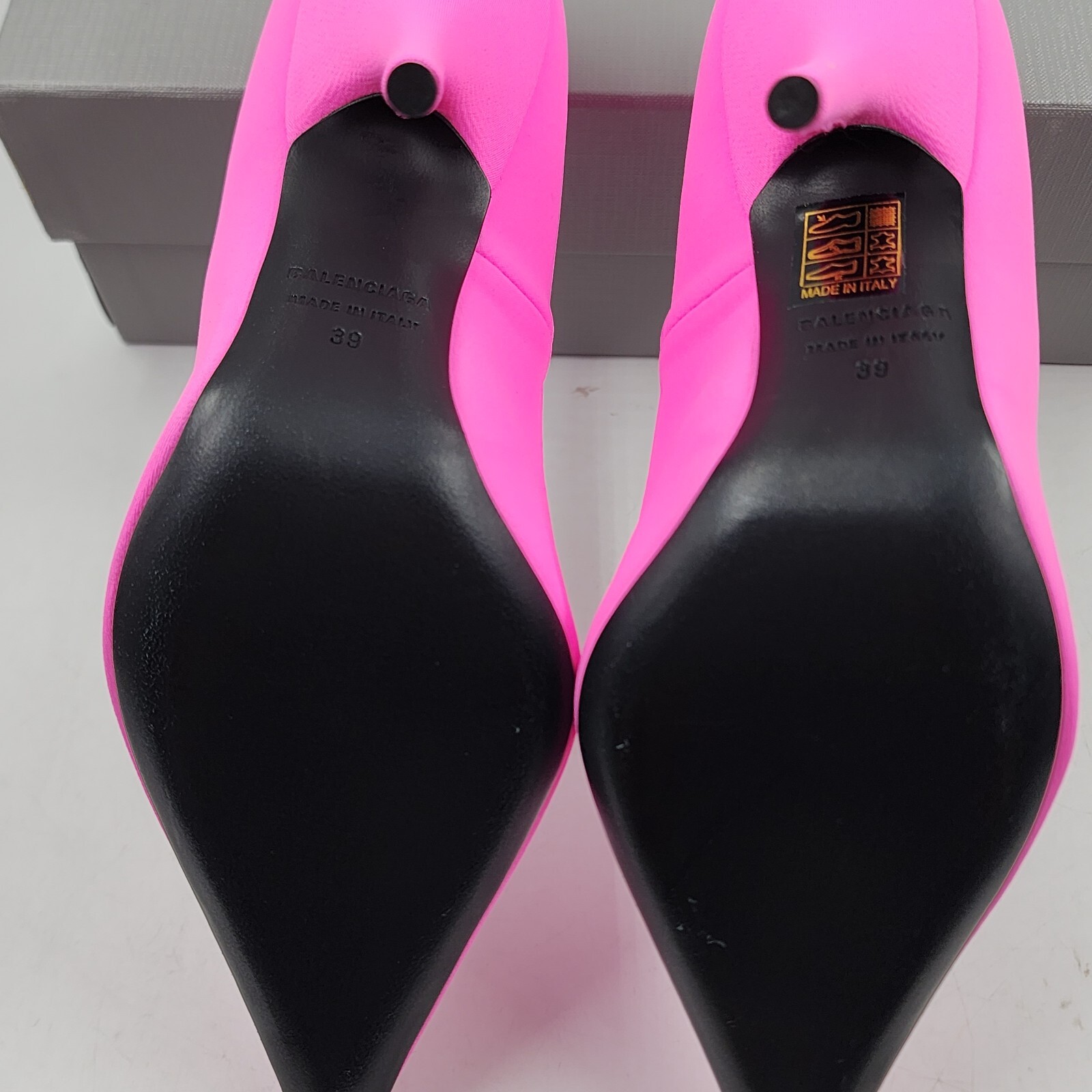Pre-owned Balenciaga Knife Pointed Toe Pumps Women's 39/9us Pink Fluro Solid Slip On