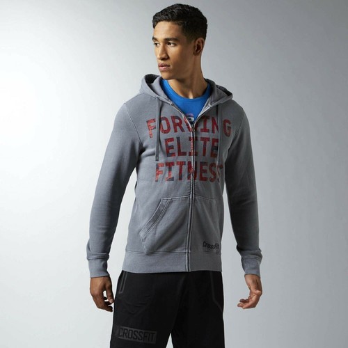 

[AJ3499] Мужская толстовка Reebok Crossfit Graphic RCF Forging Elite Fitness с капюшоном на молнии, Многоцветный